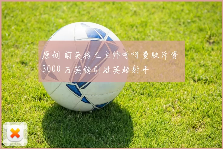 原创 前英格兰主帅呼吁曼联斥资 3000 万英镑引进英超射手